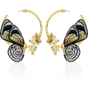 Women's Gold Hoop Earrings Dangle Fashion Statement Hypoallergenic Earrings
